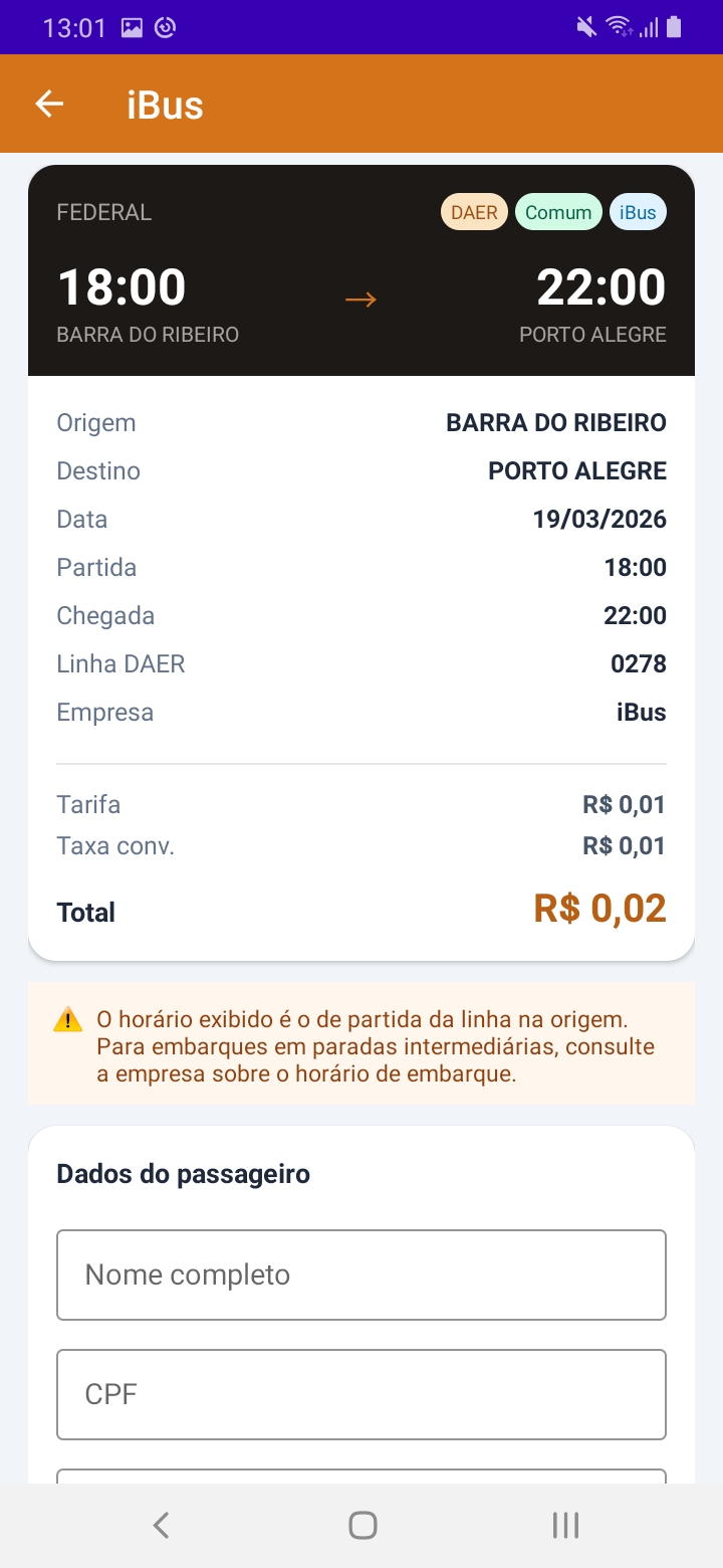 Identificação do passageiro